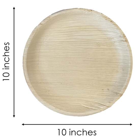A 10-inch round wood plate.