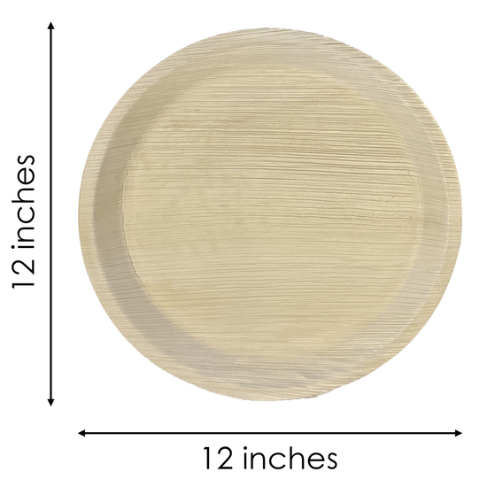 A 12-inch round wood plate.