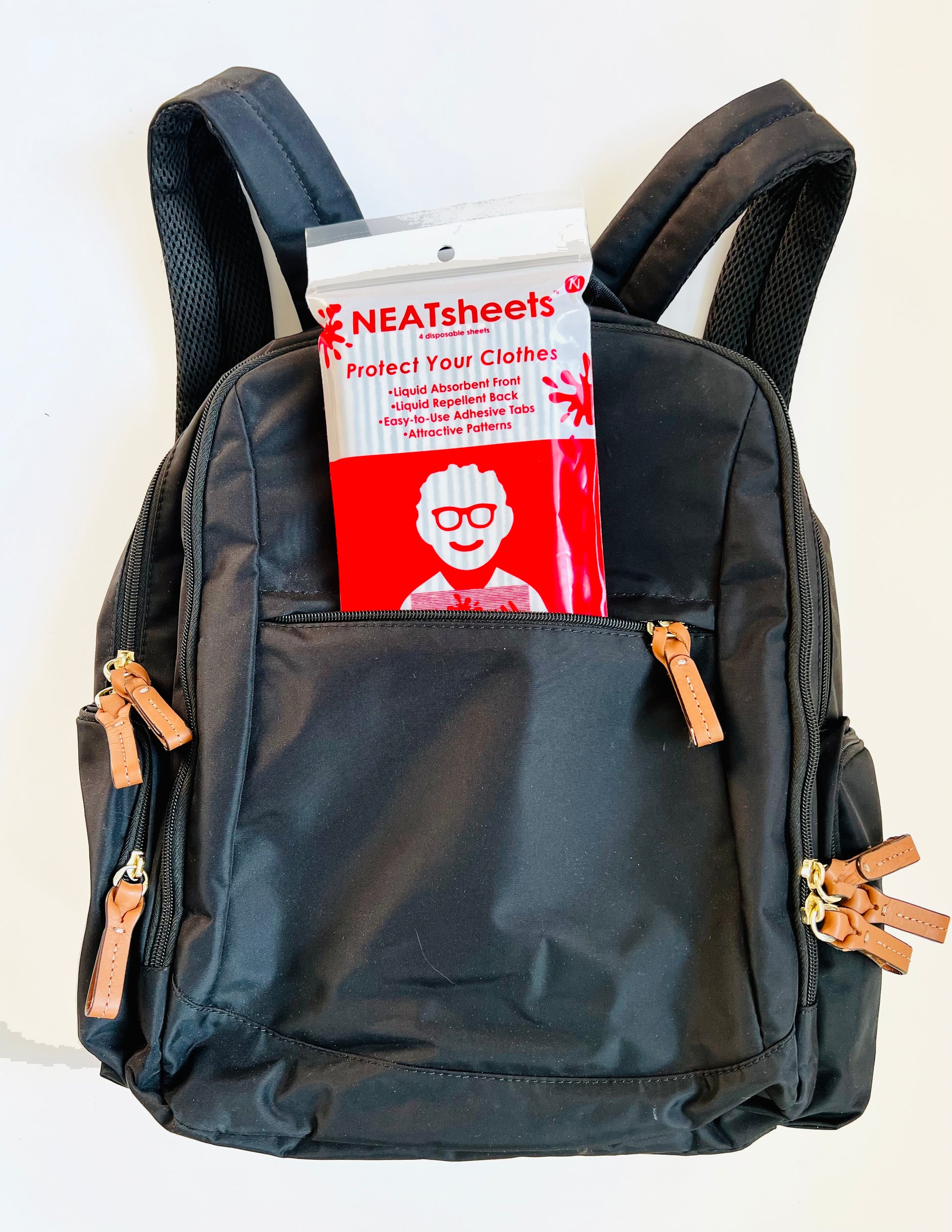 NEATsheets 4-Count Pouch in a backpack